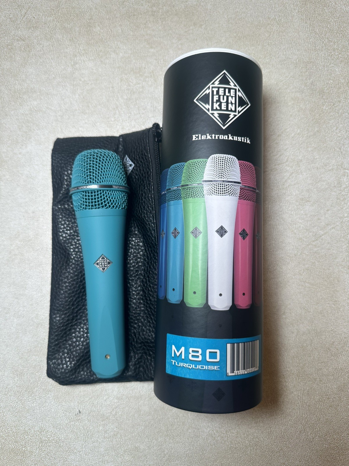 Telefunken M80 Supercardioid Handheld Dynamic Mic. Turquoise (never used)