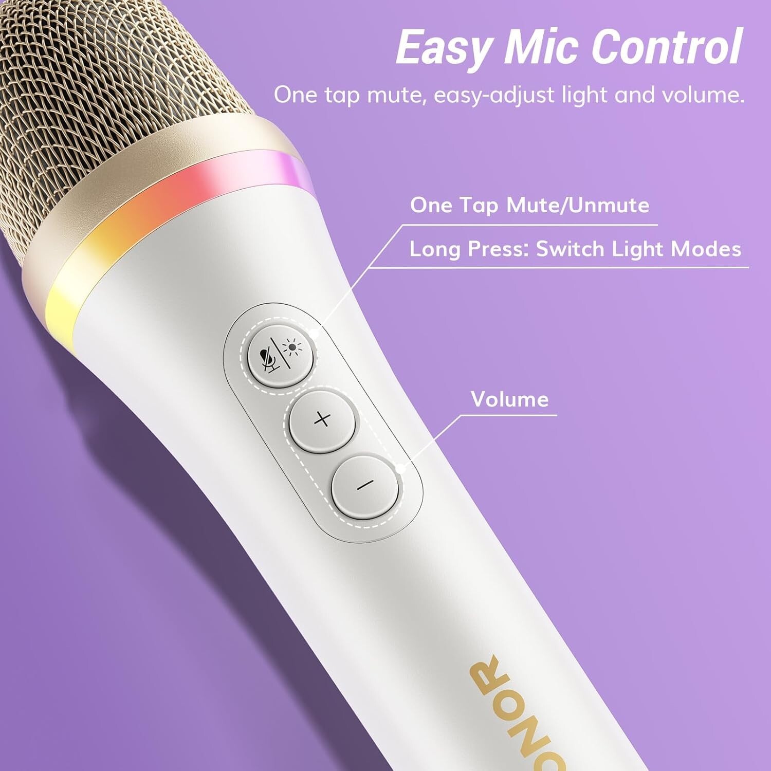 TONOR USB/Type C Dynamic Microphone for PC, RGB Podcast Computer Gaming Mic