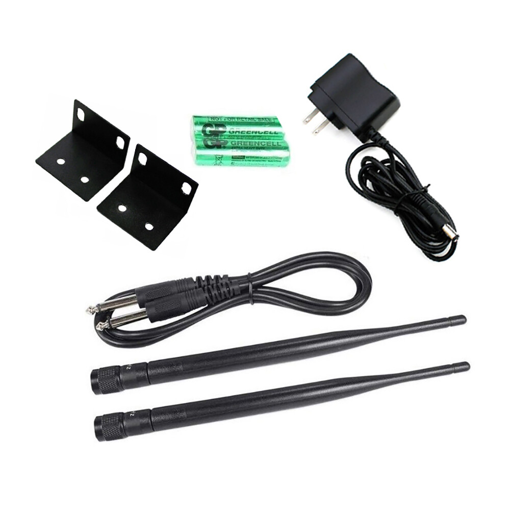 Pro 2CH UHF Wireless Microphone System Handheld Headset Lapel Audio Microphones