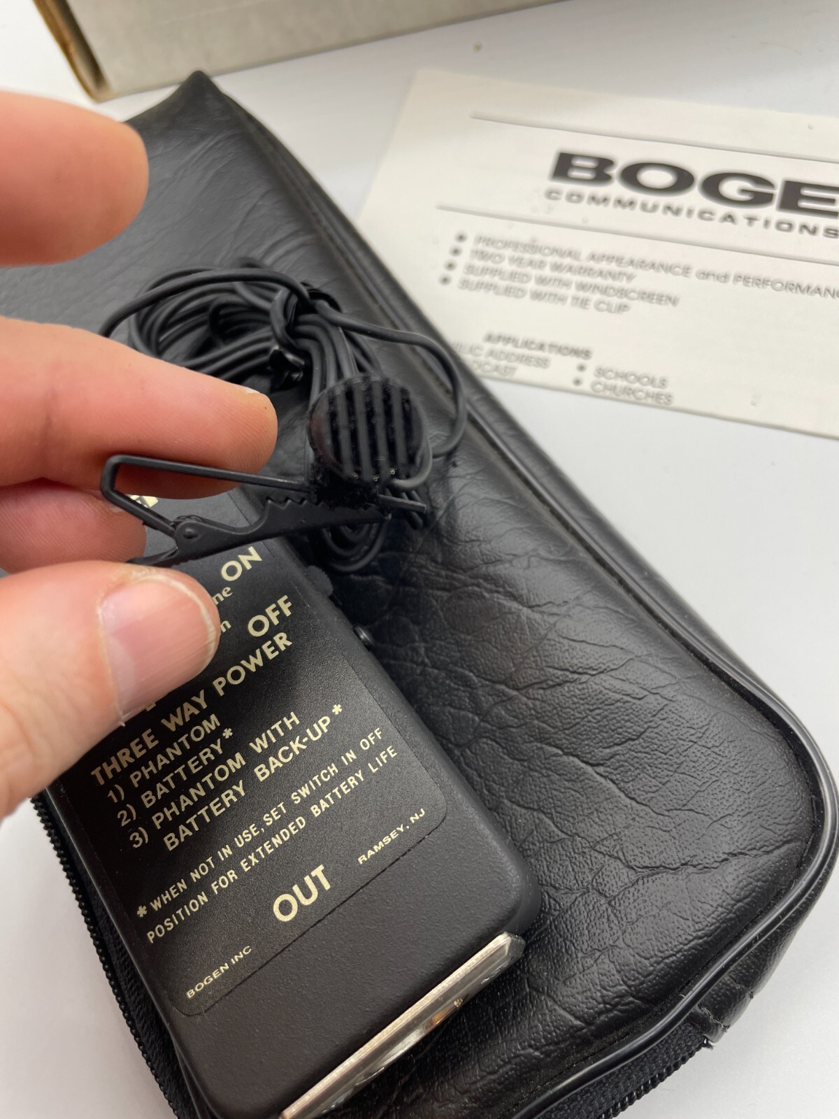 Bogen ML-1 Lavalier Microphone | Condenser Lo-Z | Power Pack