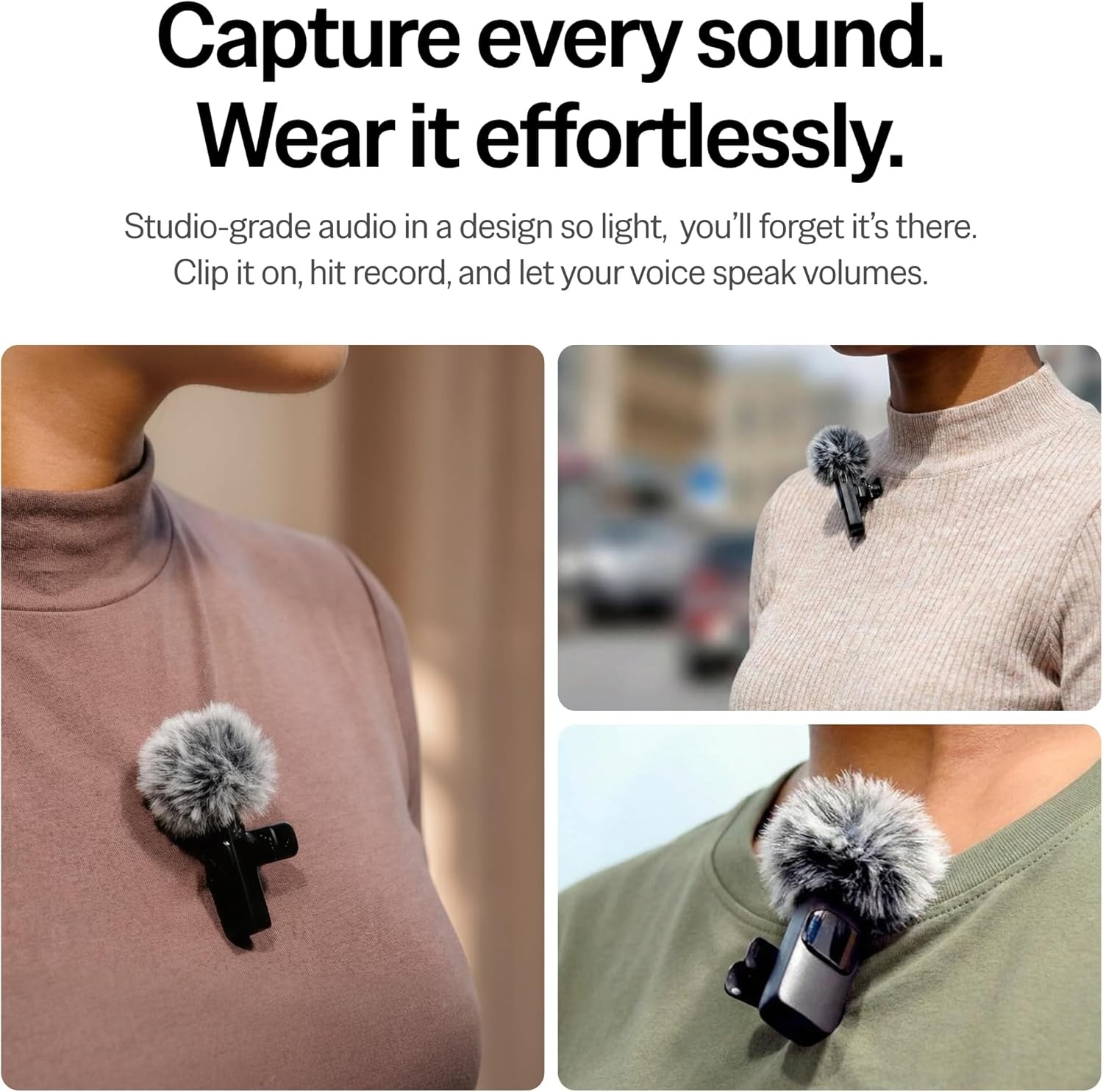 Wireless Lavalier Mini Microphone for iPhone & Android Video Recording interview
