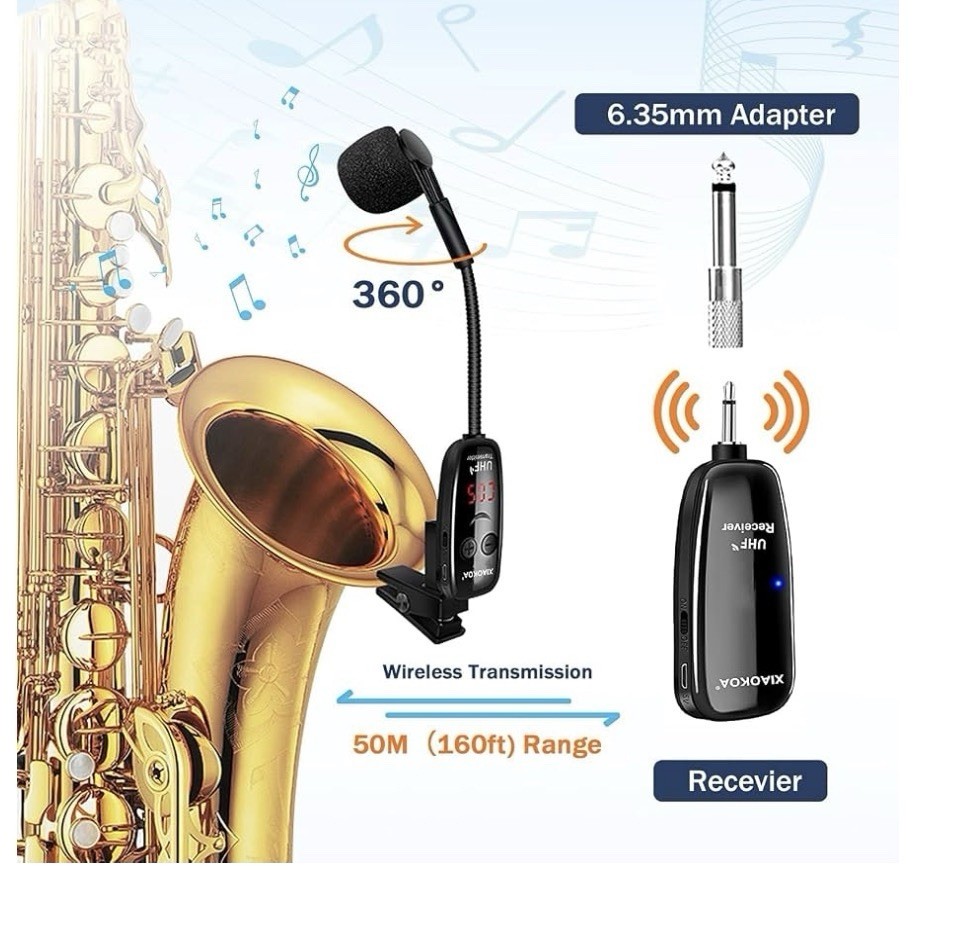 wireless sax microphone 2.4GHz Clip Microphones For Sax