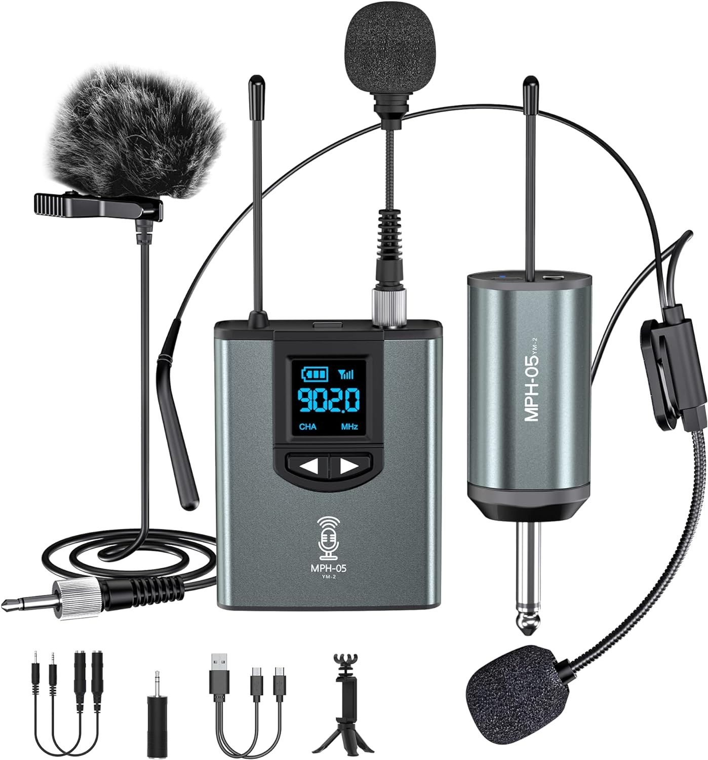 Wireless Microphone System for PA Speaker, Camera, Recording, Teaching | Head…