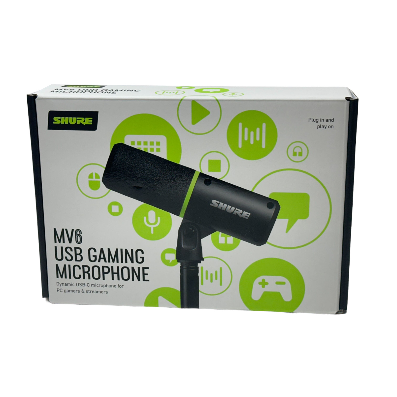 Shure MV6 Gaming Microphone Dynamic USB PC Mic for Gaming & Streaming Monitoring
