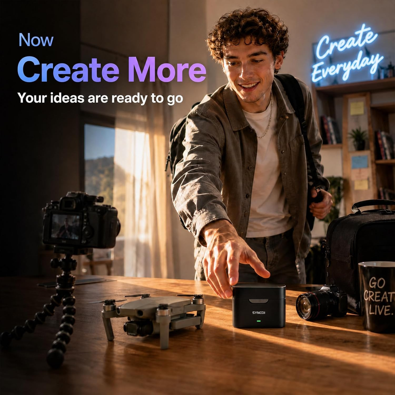 AI Mini Wireless Lavalier Microphone for Android USB-C Creators | AI Translation
