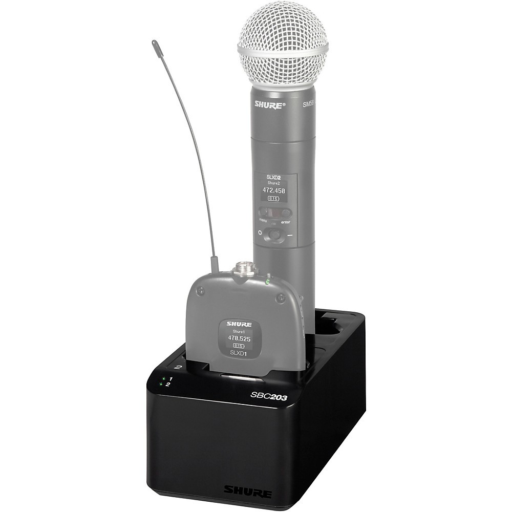 Shure SBC203US Dual Docking Station for SLXD Transmitters and SB903 Battery