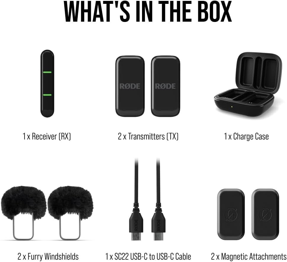 Rode Wireless Micro Microphone Kit – USB-C Connector, Black