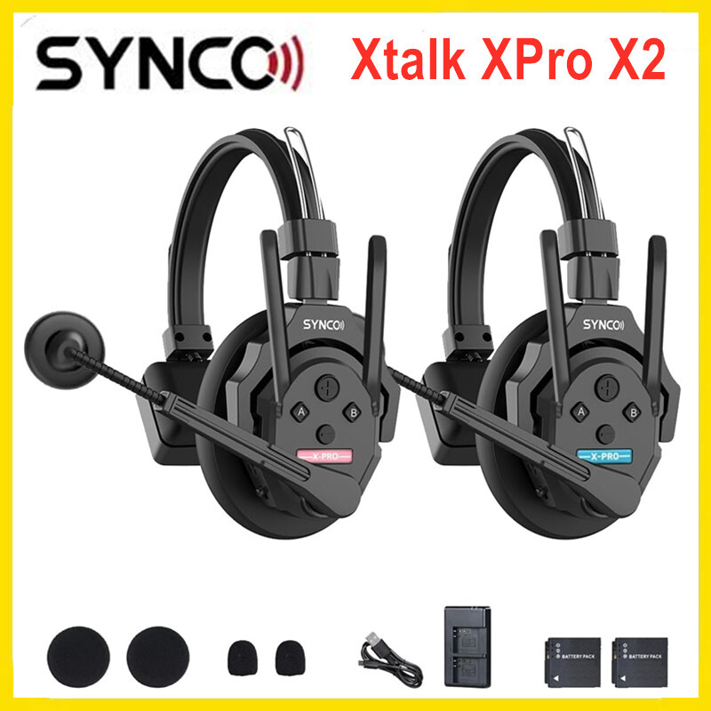 SYNCO XTalk XPro2 X2 1640ft Full-Duplex 2.4GHZ Wireless Intercom Headset System