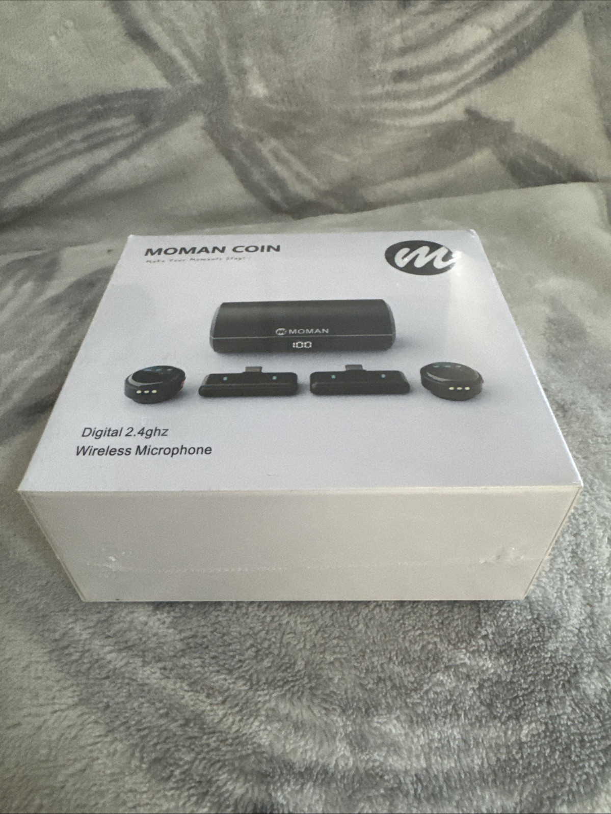 Moman Coin Wireless Lavalier Microphone for iPhone/Android/Camera/Laptop/PC New