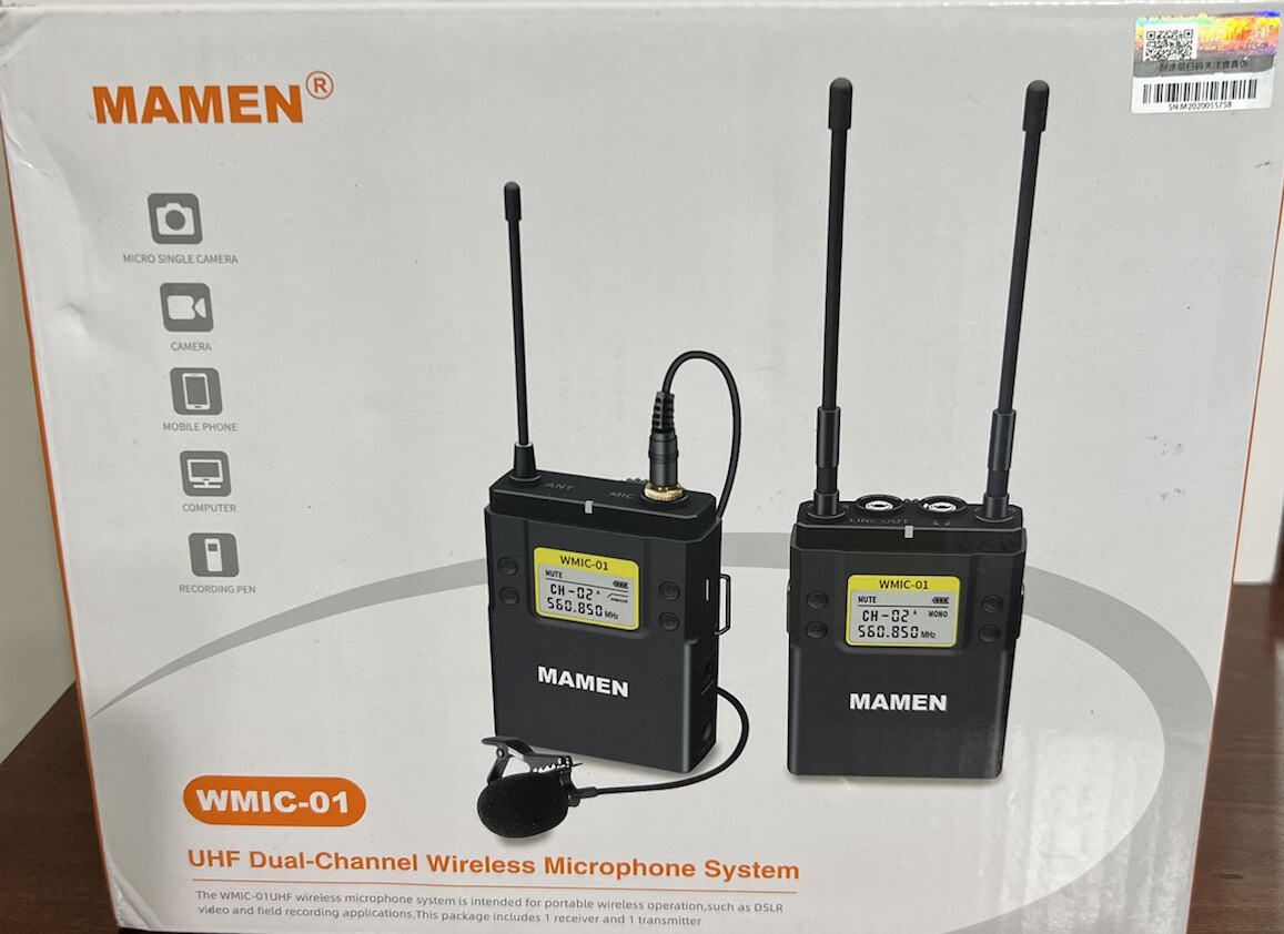 MAMEN WMIC-01 UHF Dual-Channel Wireless Microphone System for DSLR video