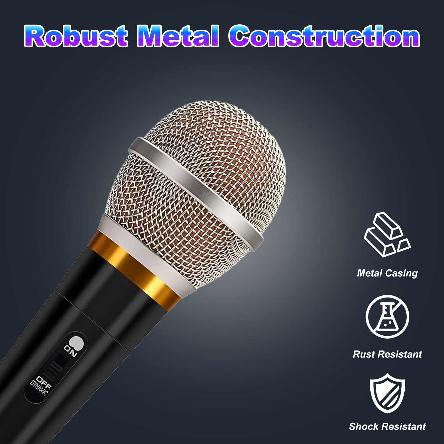 Pro Moving Dynamic Handheld Microphone with 13ft Cable Wired XLR Microphone