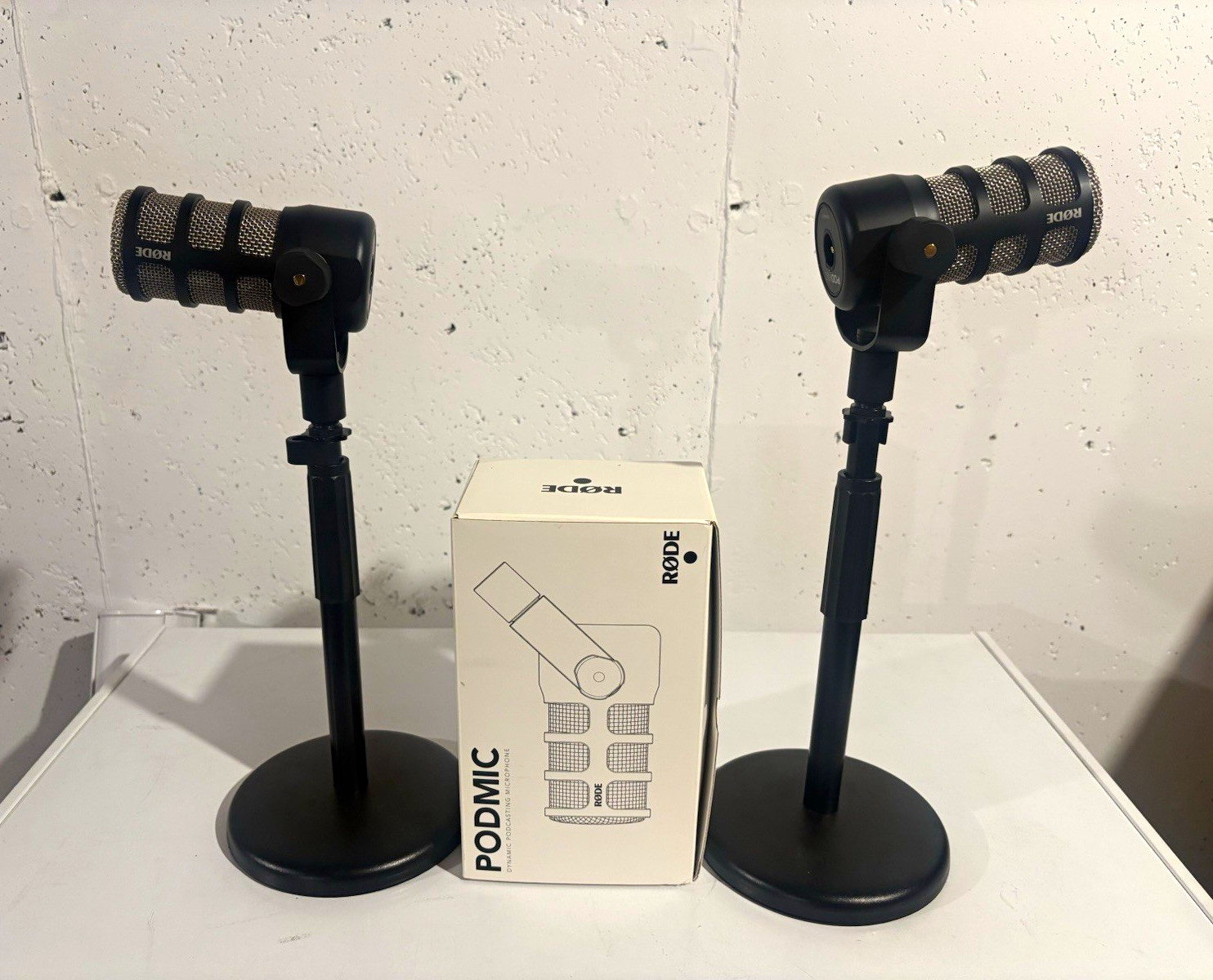 Two New Rode PodMic Dynamic Podcasting Microphone, Black, Wired, Mountable