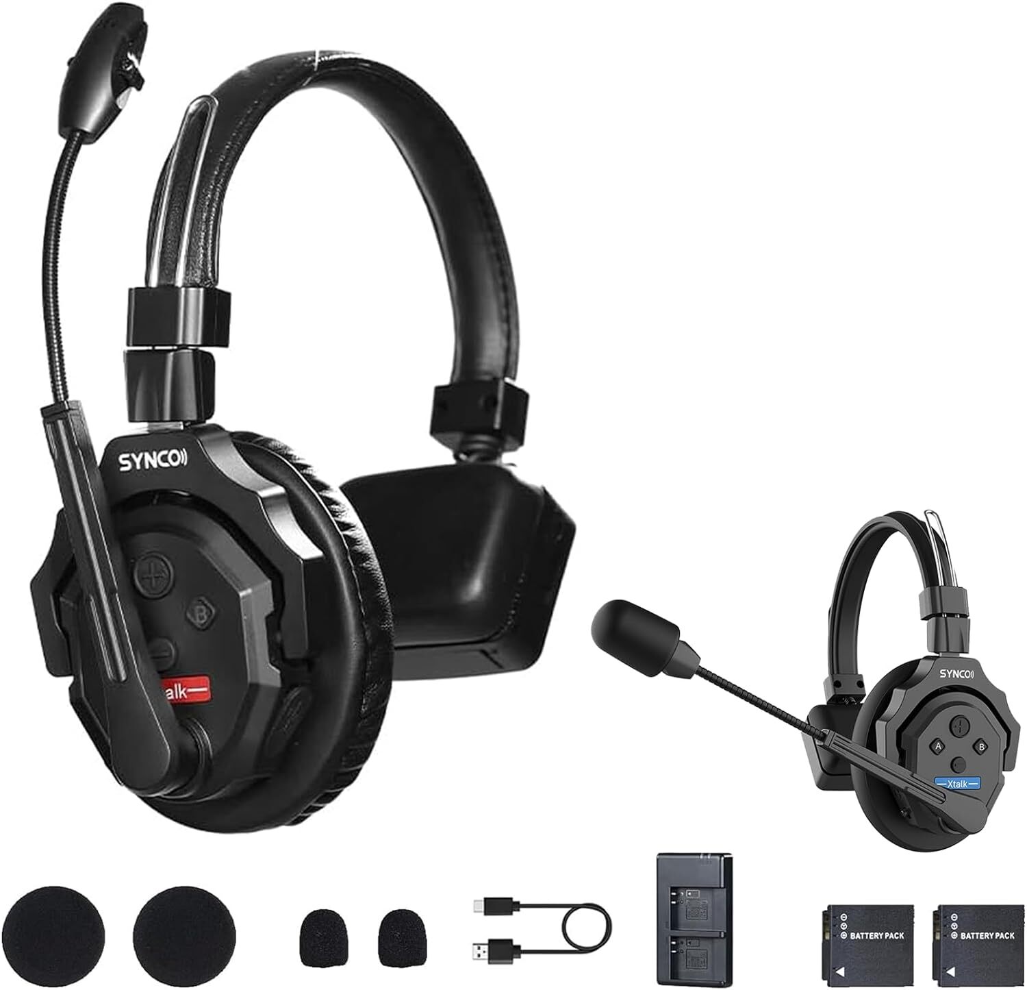SYNCO XTalk X2 Full-Duplex AEC Wireless Intercom Headset System Random Master