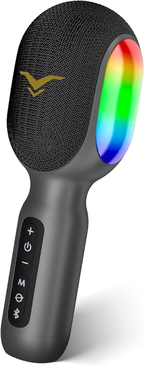 Wireless Bluetooth Karaoke Microphone, 5-in-1 Portable Handheld Mic Speaker
