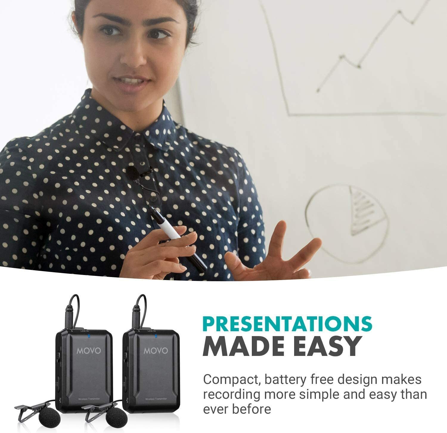 Movo EDGE-UC-DUO Wireless Lavalier Microphone for USB Type C Smartphones