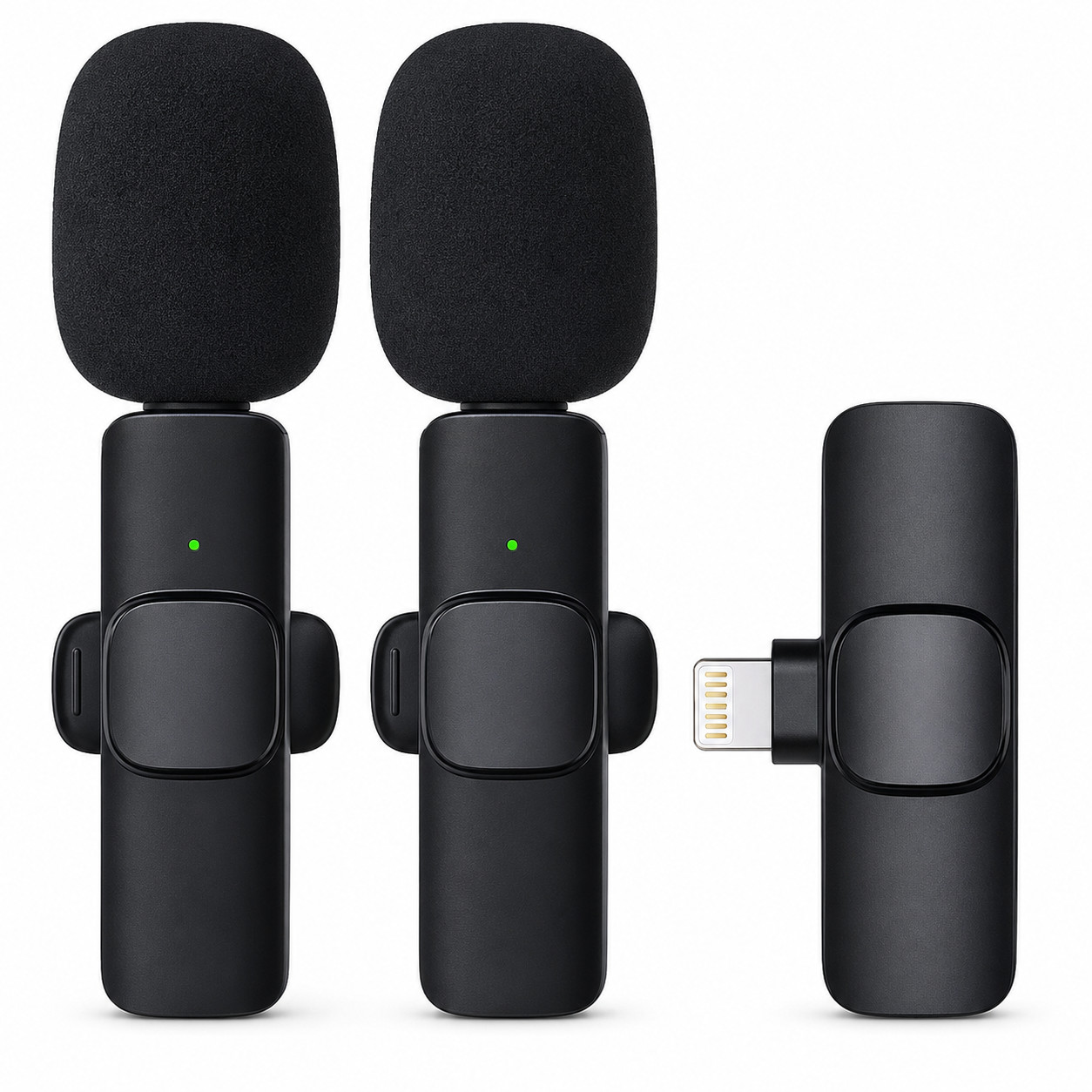 3 in 1 Wireless Clip-on Microphones for iPhone, Camera, Android, iPad