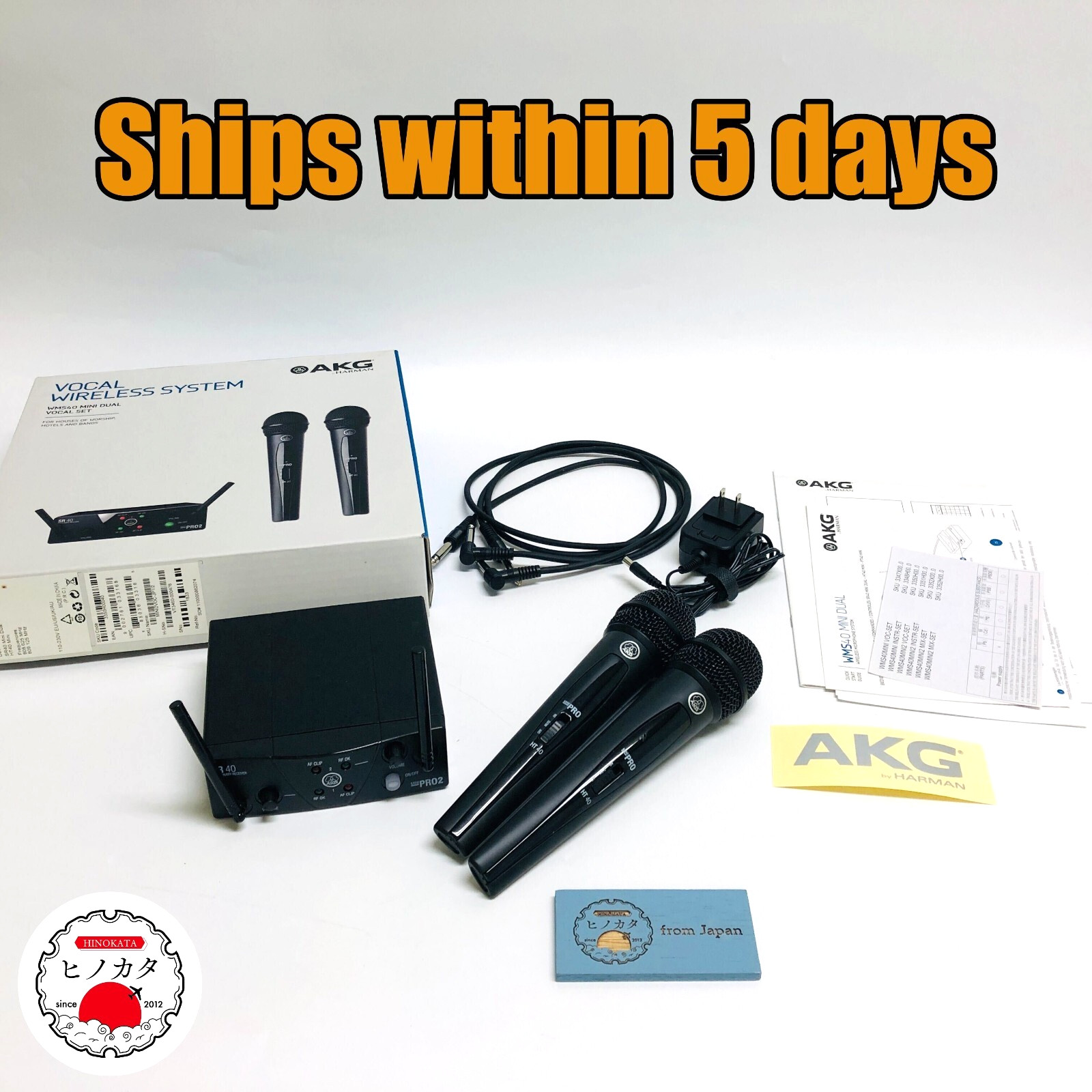 AKG Wireless Microphone Set Model WMS40 PRO MINI2 VOCALSET DUAL USED