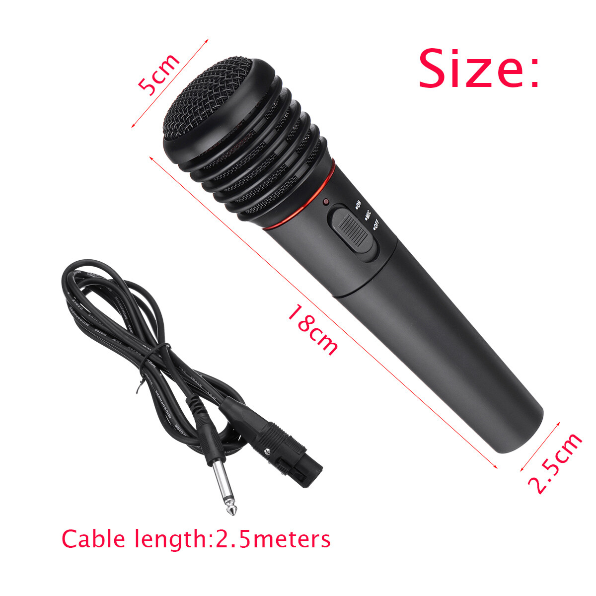 Microphone Wireless/Wired 2 in 1 Handheld Cordless Mic For Karaoke Singing DJ
