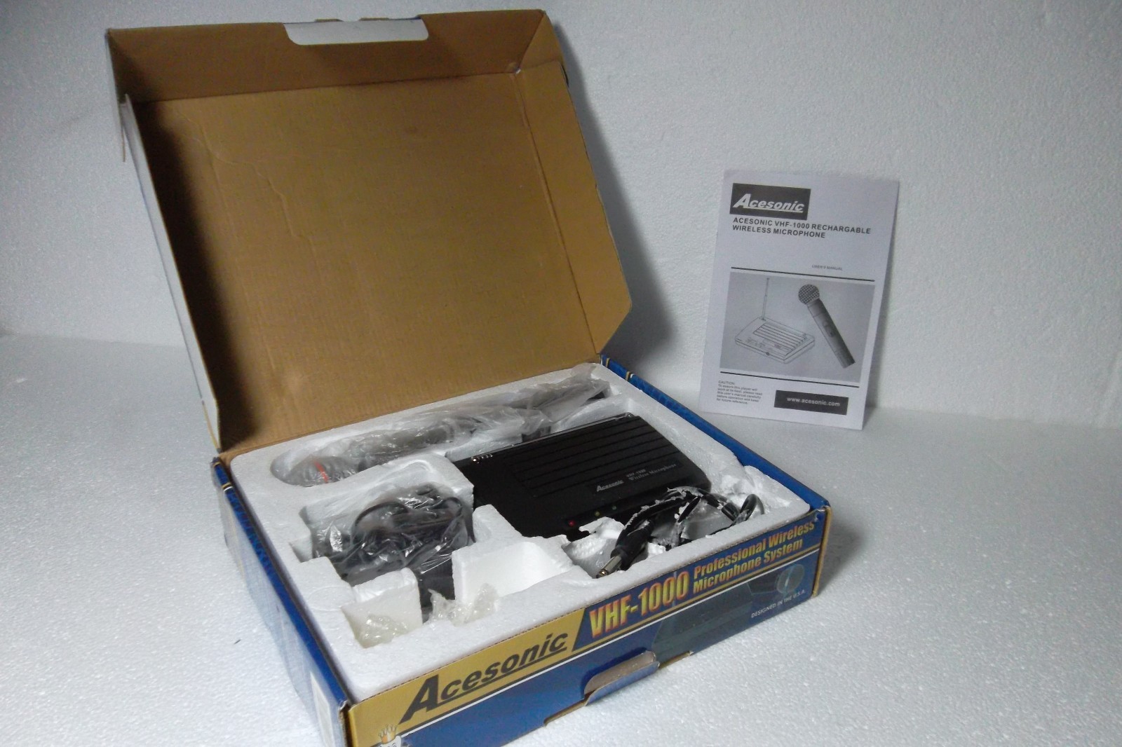 Acesonic VHF-1000 Wireless Professional Microphone System 3uV 120dB 15ppm NEW