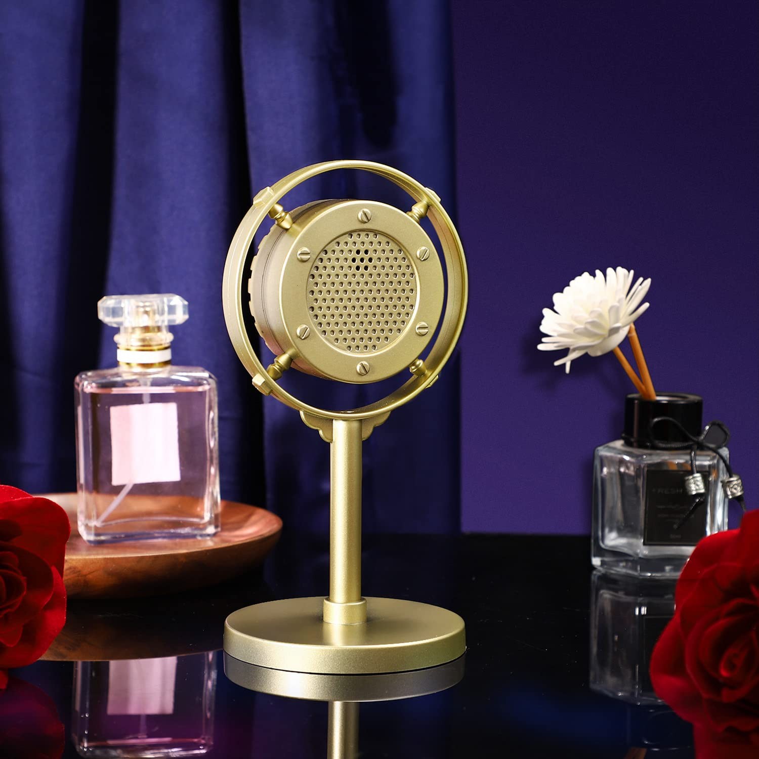 Retro Style Condenser Microphone Props, Fake Plastic Classic Microphone Model…