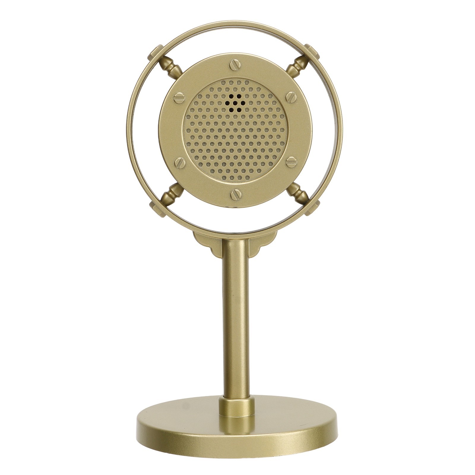 Gold Vintage Retro Microphone Prop Model Fake Plastic Classic Microphone WT