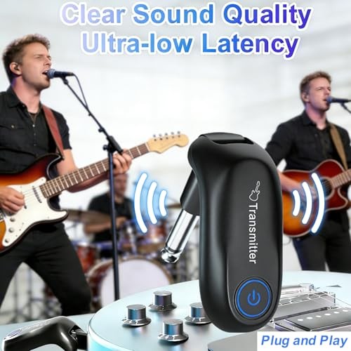 Wireless Guitar System Transmitter Receiver 100ft Range