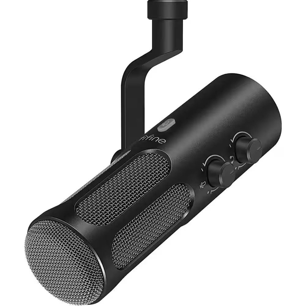Dynamic Microphone for Podcast Streaming with Mute Button, Headphone Jack and Vo