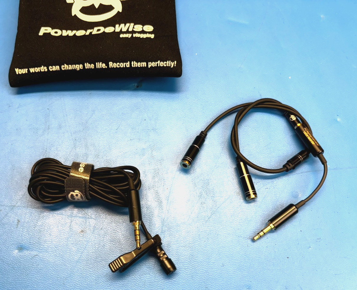 Power DeWise Lavalier Lapel Microphone W/ Clip – Smartphone Camera PC or Laptop