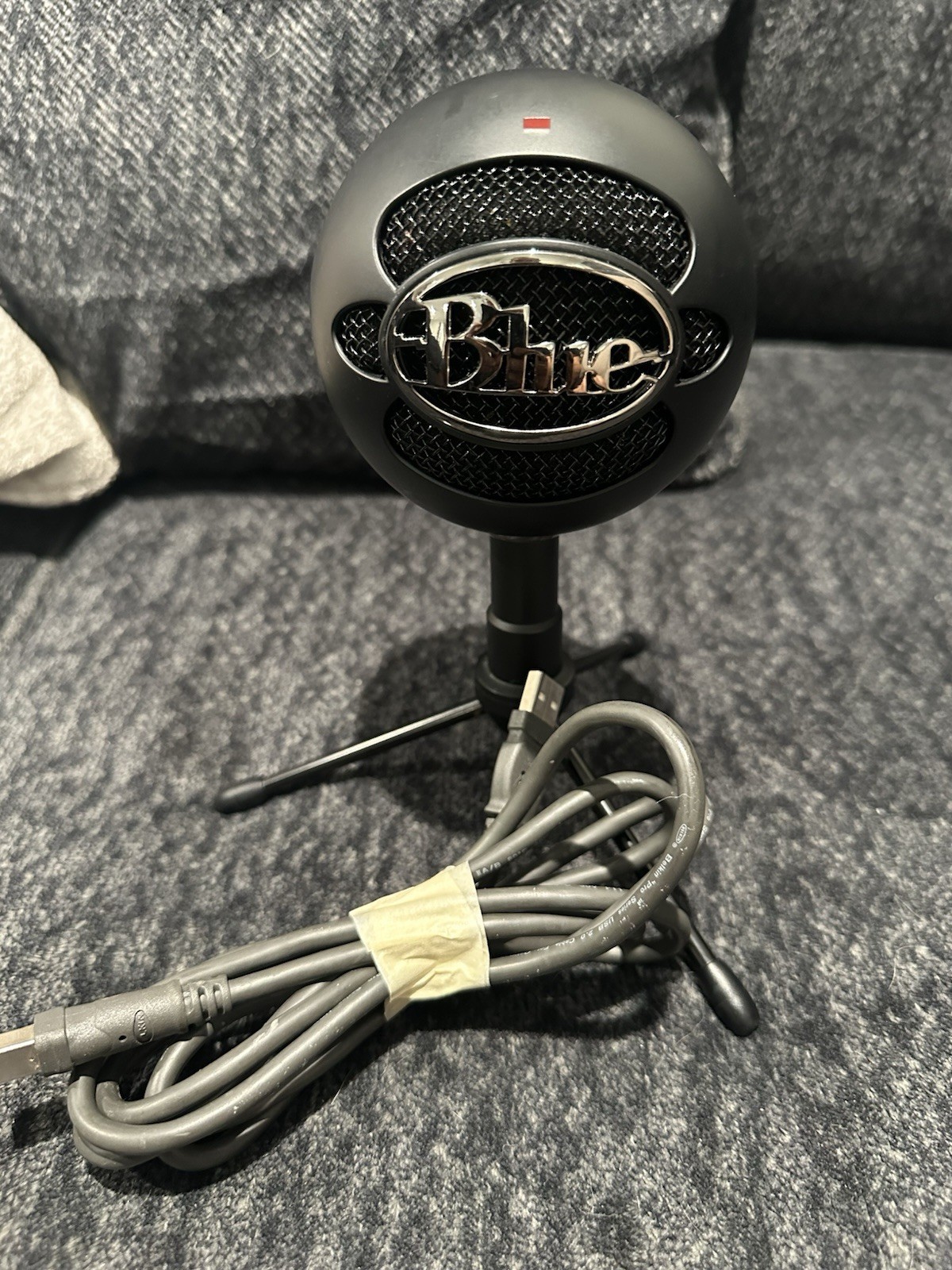 Blue Snowball Ice USB Condenser Microphone Black with Stand & USB Cable Tested