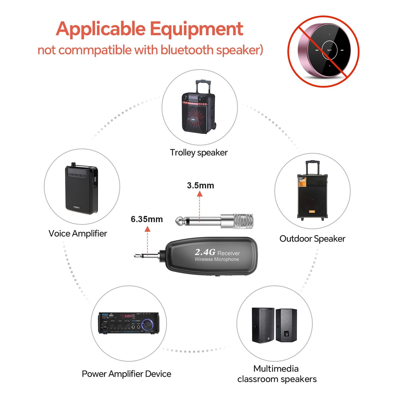 Wireless Saxophone Microphone, 2.4G Clip Instruments Mic, Rechargeable Transm…