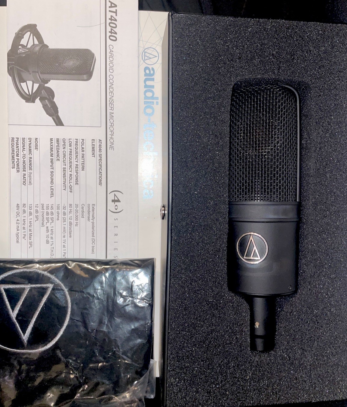 Audio-Technica AT4040 Cardioid Condenser Microphone w/ Original Packaging
