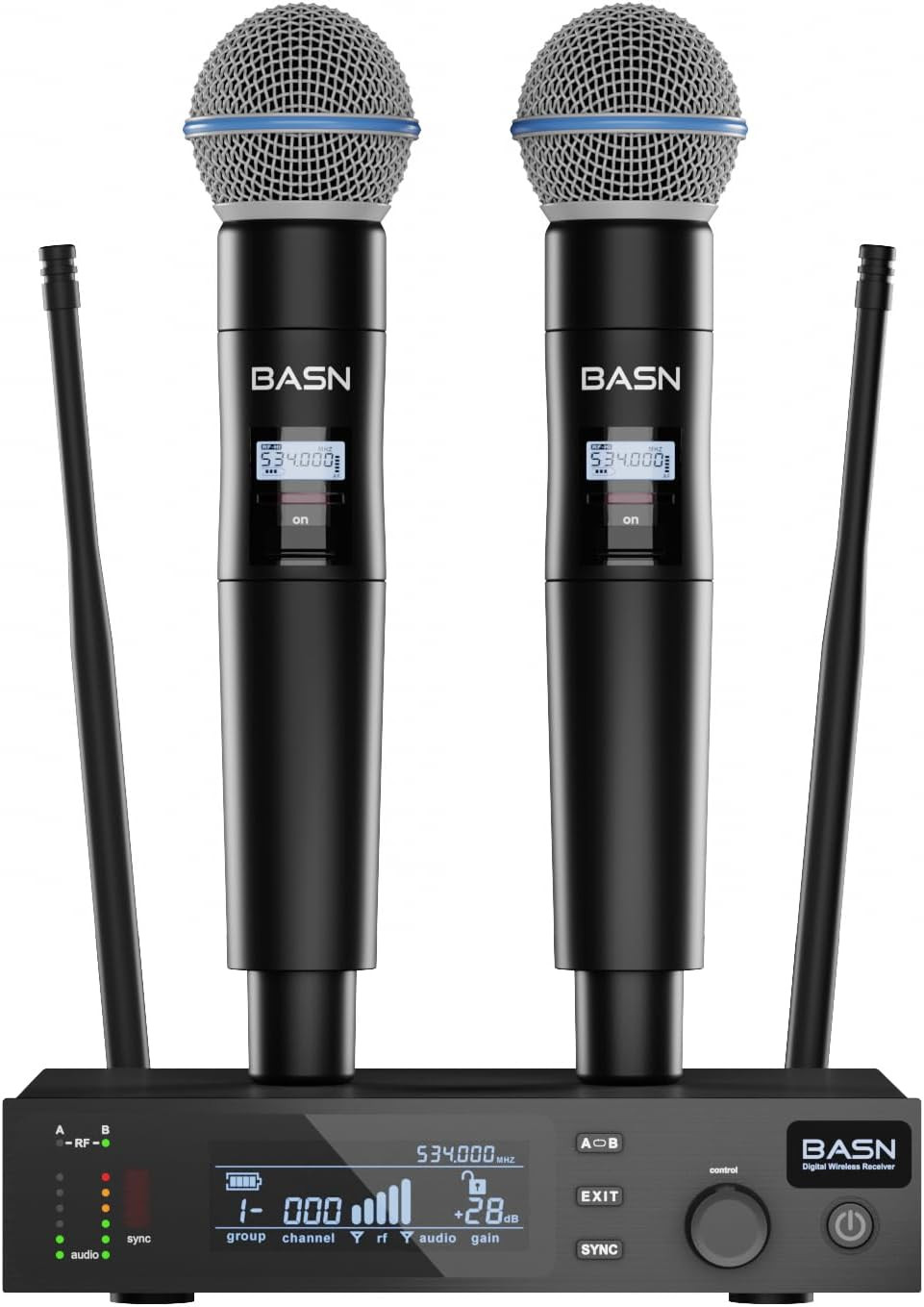 UHF Dual Channel Wireless Handheld Microphone System for Events & Karaoke