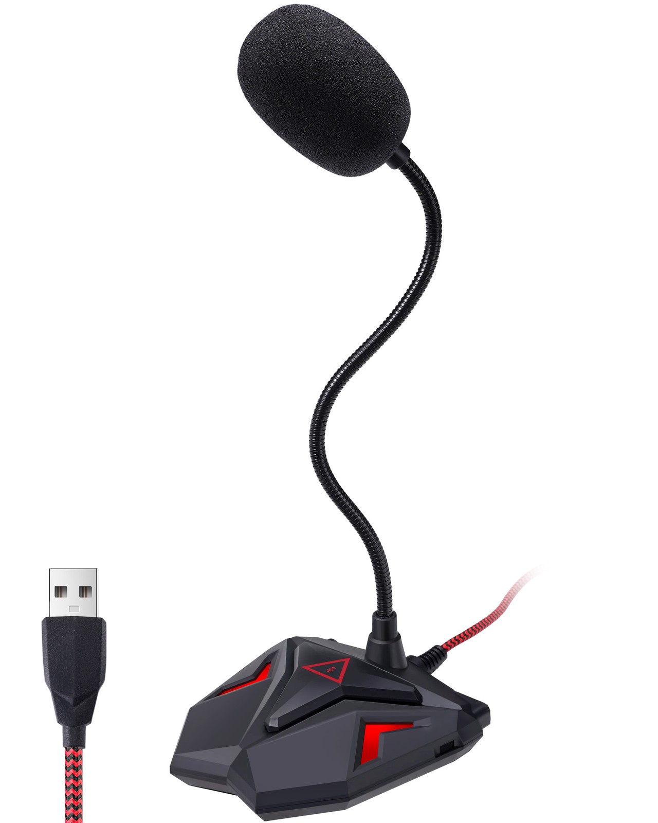 JAMELO USB Computer Microphone Desktop PC Condenser Mic for YouTube, Mute Button