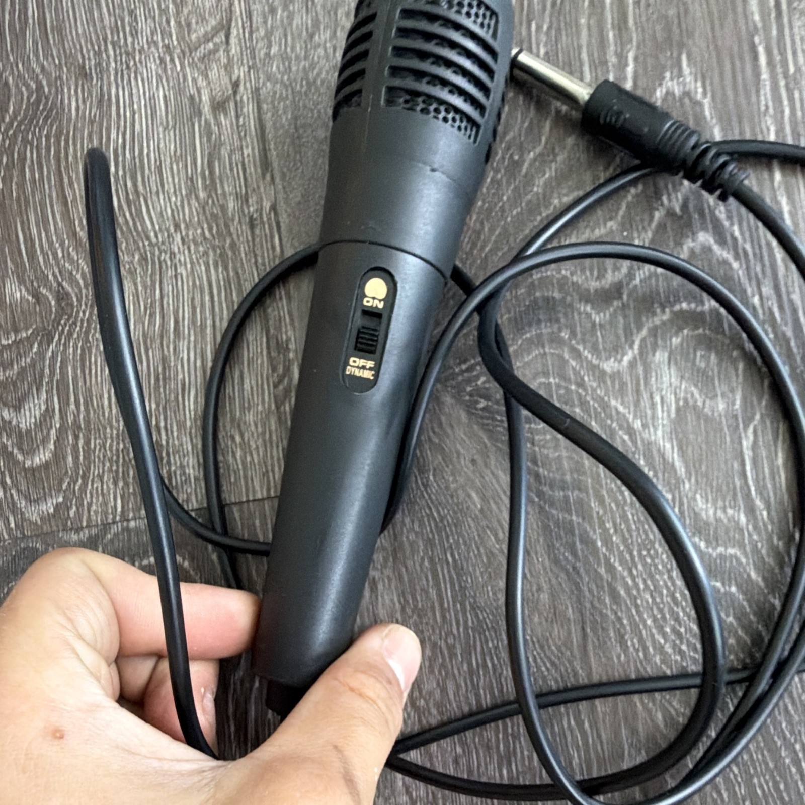 Wired Handheld/Stand-Held Microphone On/Off Switch 1/4 in TS Plug Black