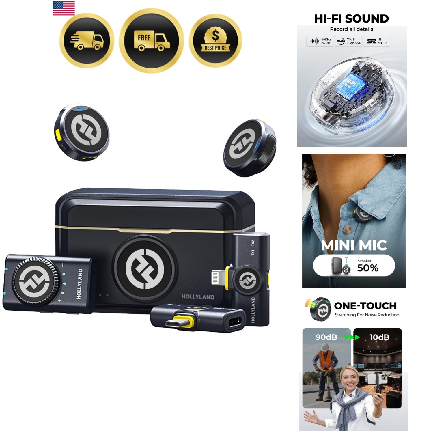 Lark M2 Wireless Microphone for iPhone/Camera/Android/PC, 48kHz/24-bit High F…