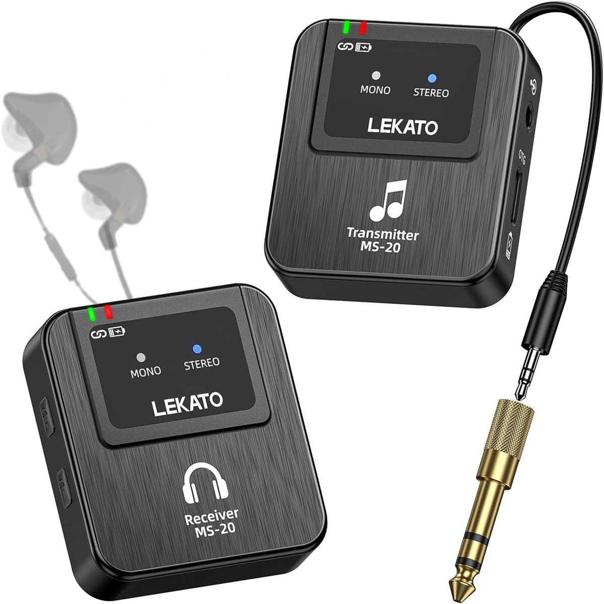 2.4G Stereo Wireless in-Ear Monitor Transmitter Receiver One to Many for Stage