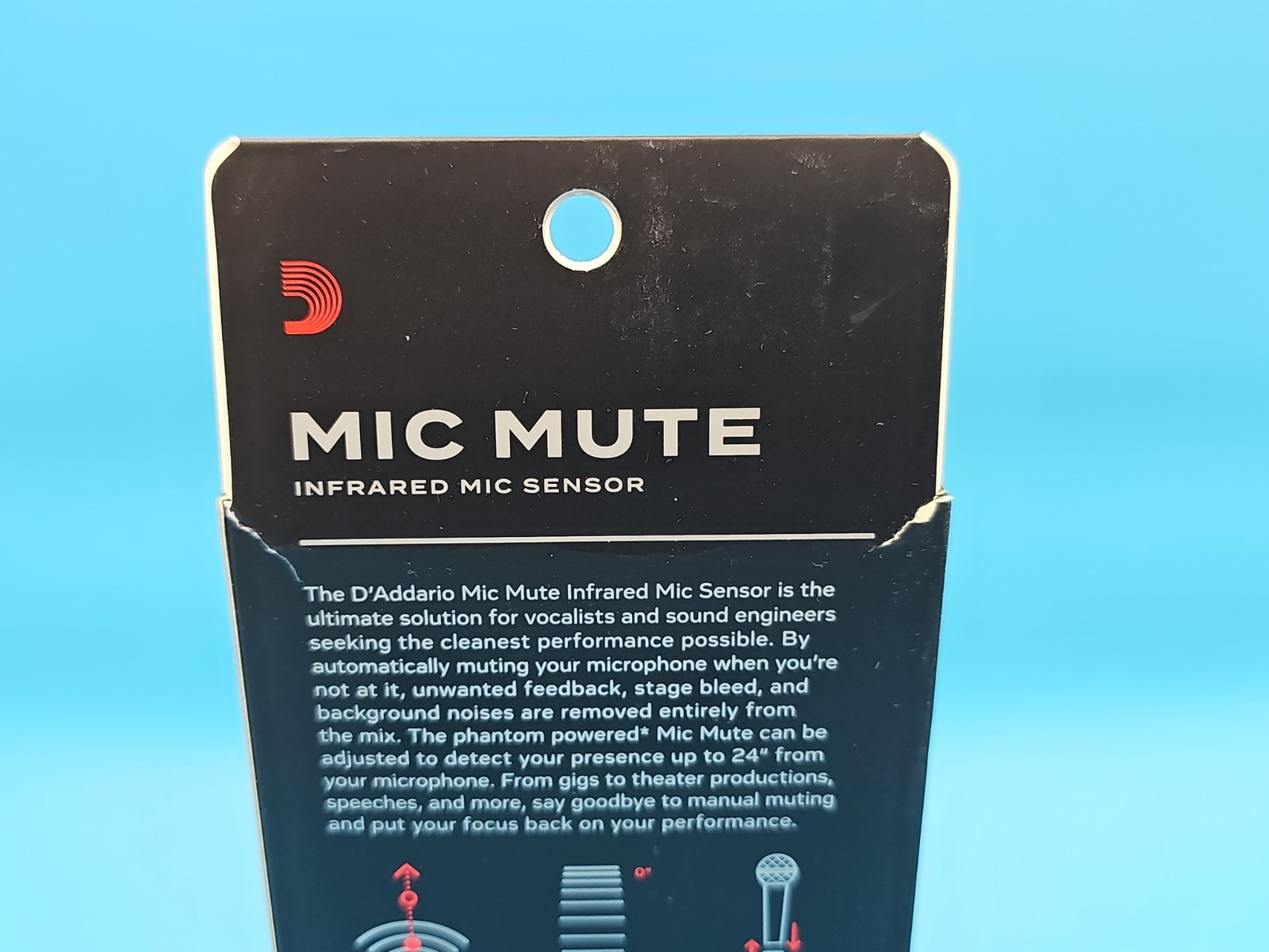 D’Addario IR Mic Mute Infrared Mic Microphone Sensor w/Box Black