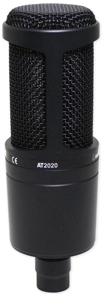 Audio Technica AT2020 Studio Recording Microphone Condenser Mic + Pop Filter