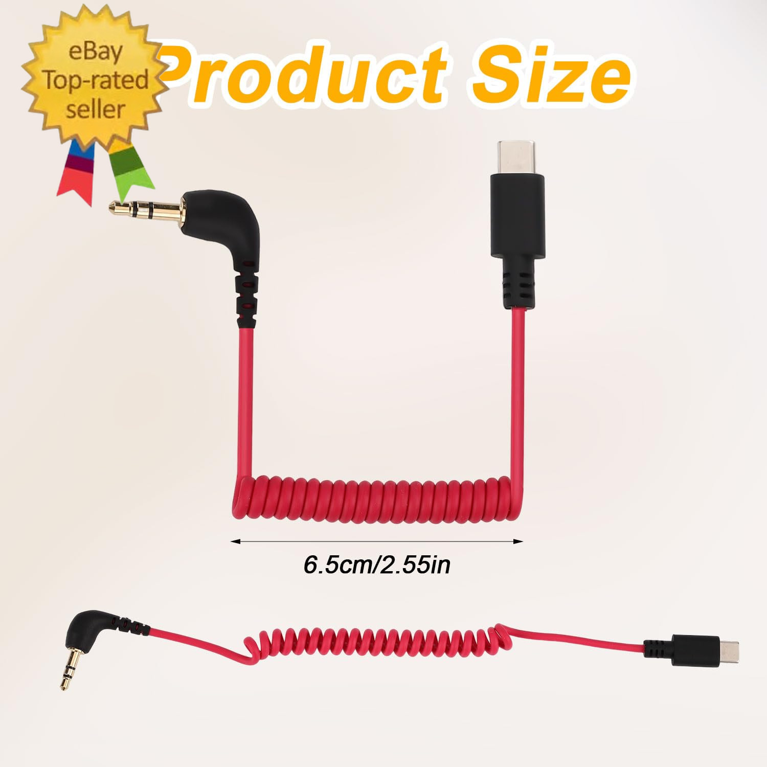 USB C to 3.5Mm TRS Microphone Adapter Mic Cable, for Rode Wireless GO 2