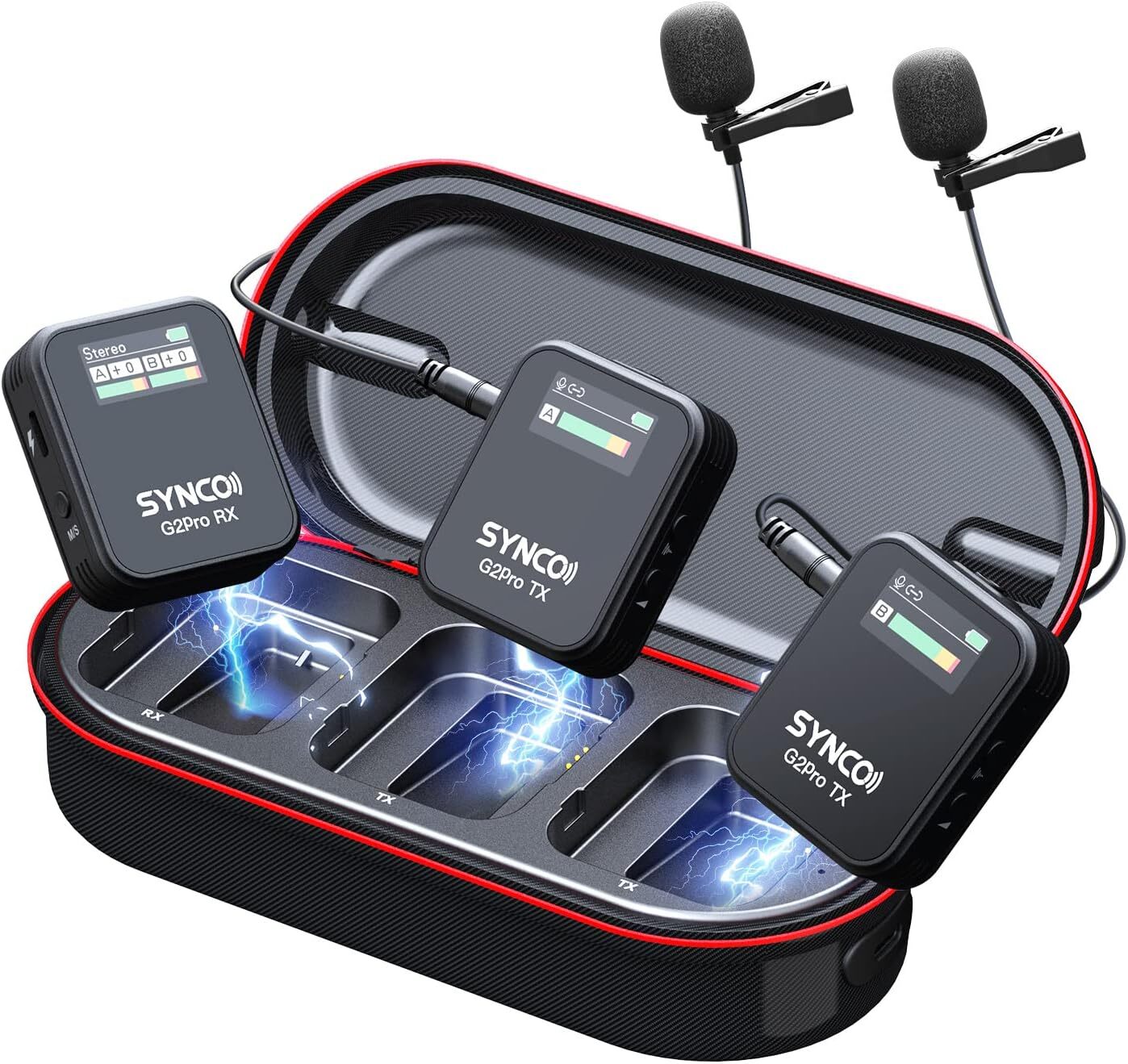 SYNCO G2A2 Pro 2.4G 656FT Wireless Lavalier Microphone Camera Video Recording