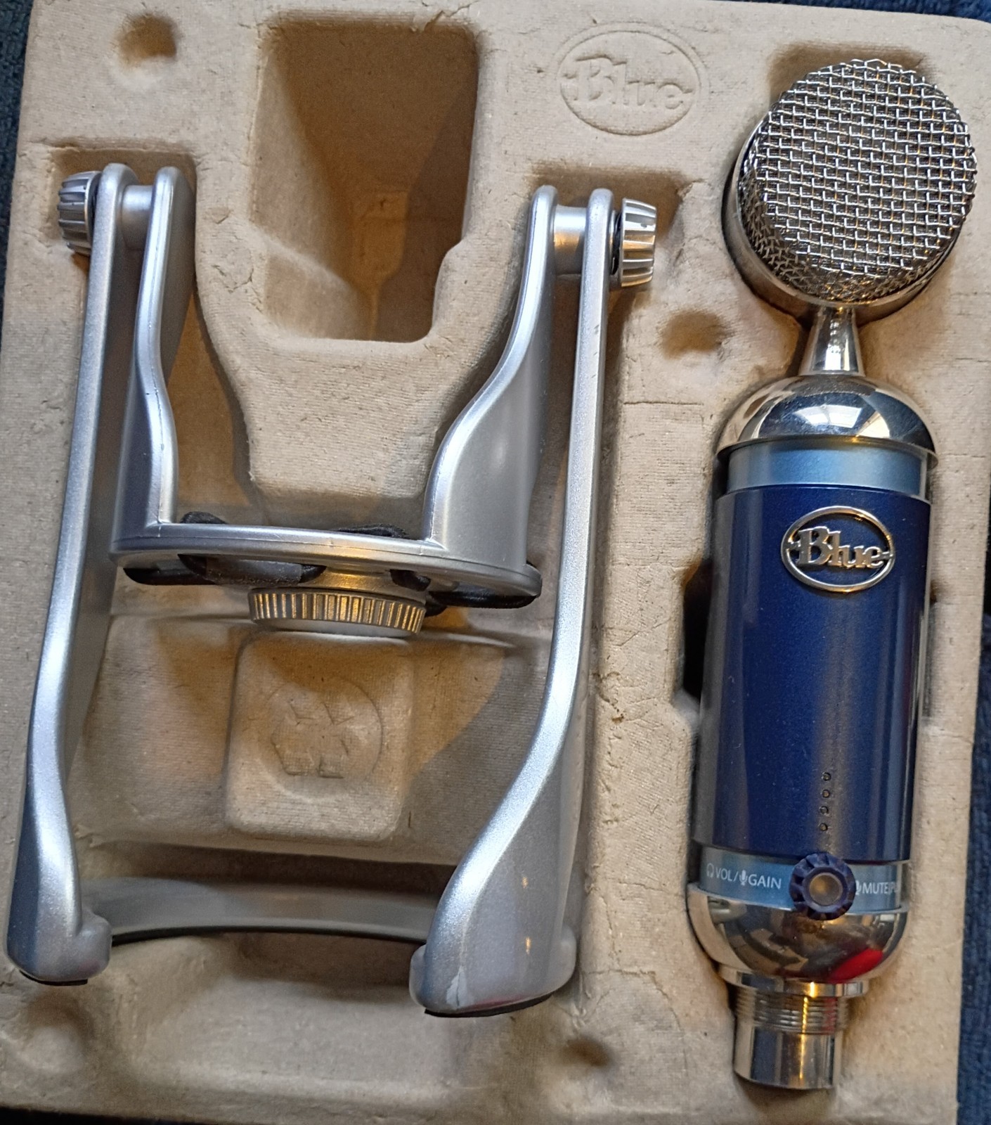 Blue microphone and floor stand
