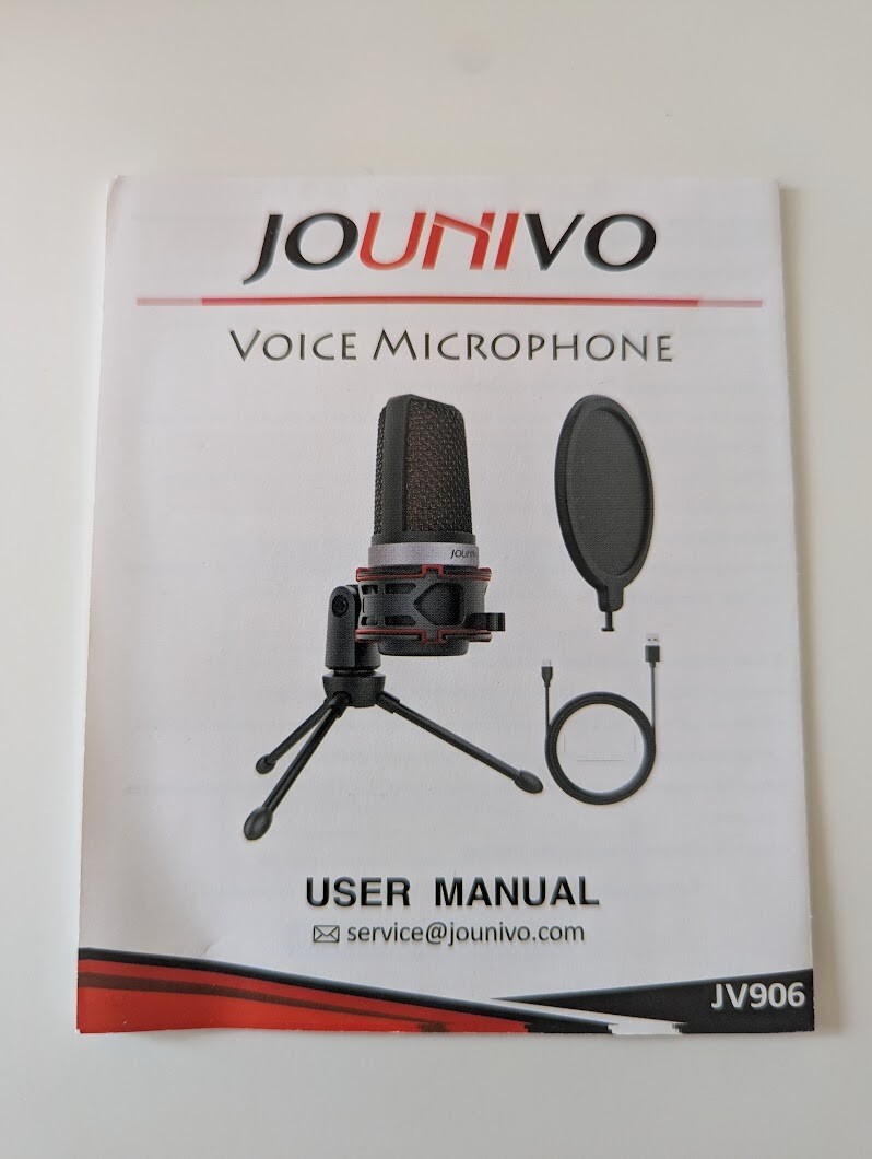 Condenser Microphone USB with stand and pop filter [JV906] Original Packaging!