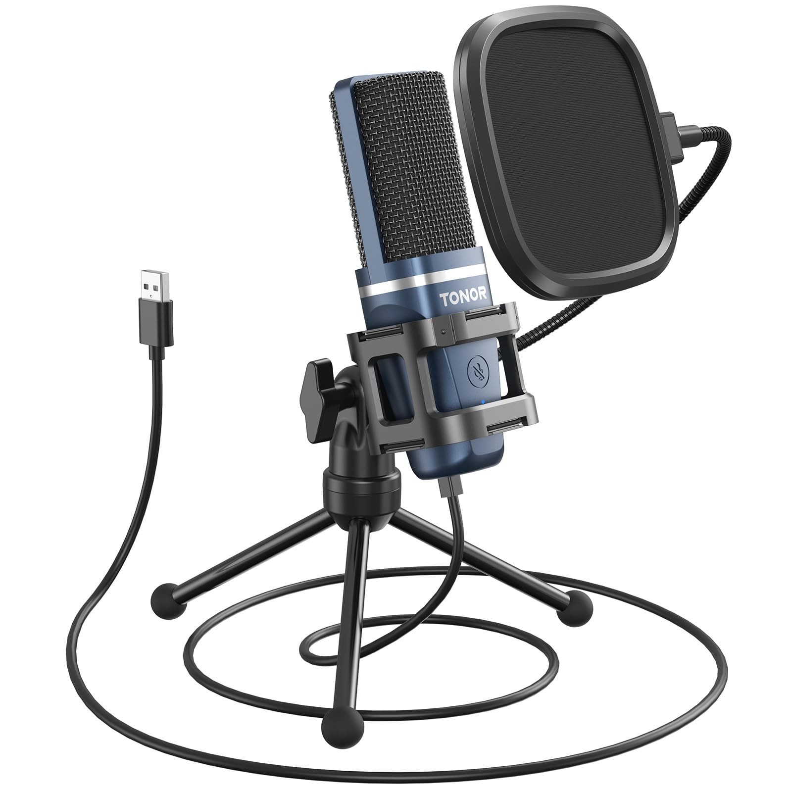 TONOR TC-777 Podcast Microphone, USB Computer Microphone, Cardioid Condenser PC