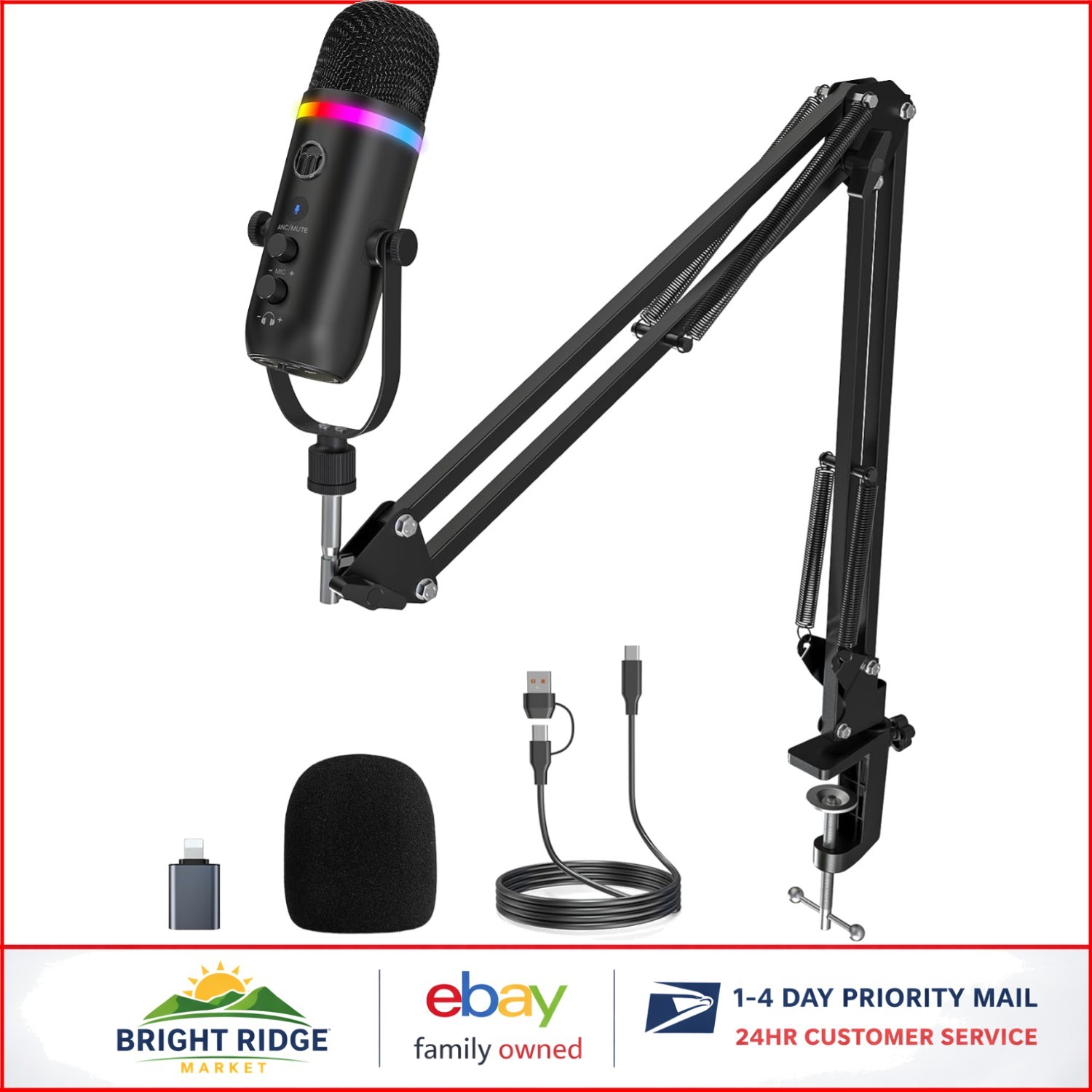 Portable USB Microphone for ASMR, Singing Clarity & Voice-Over Applications