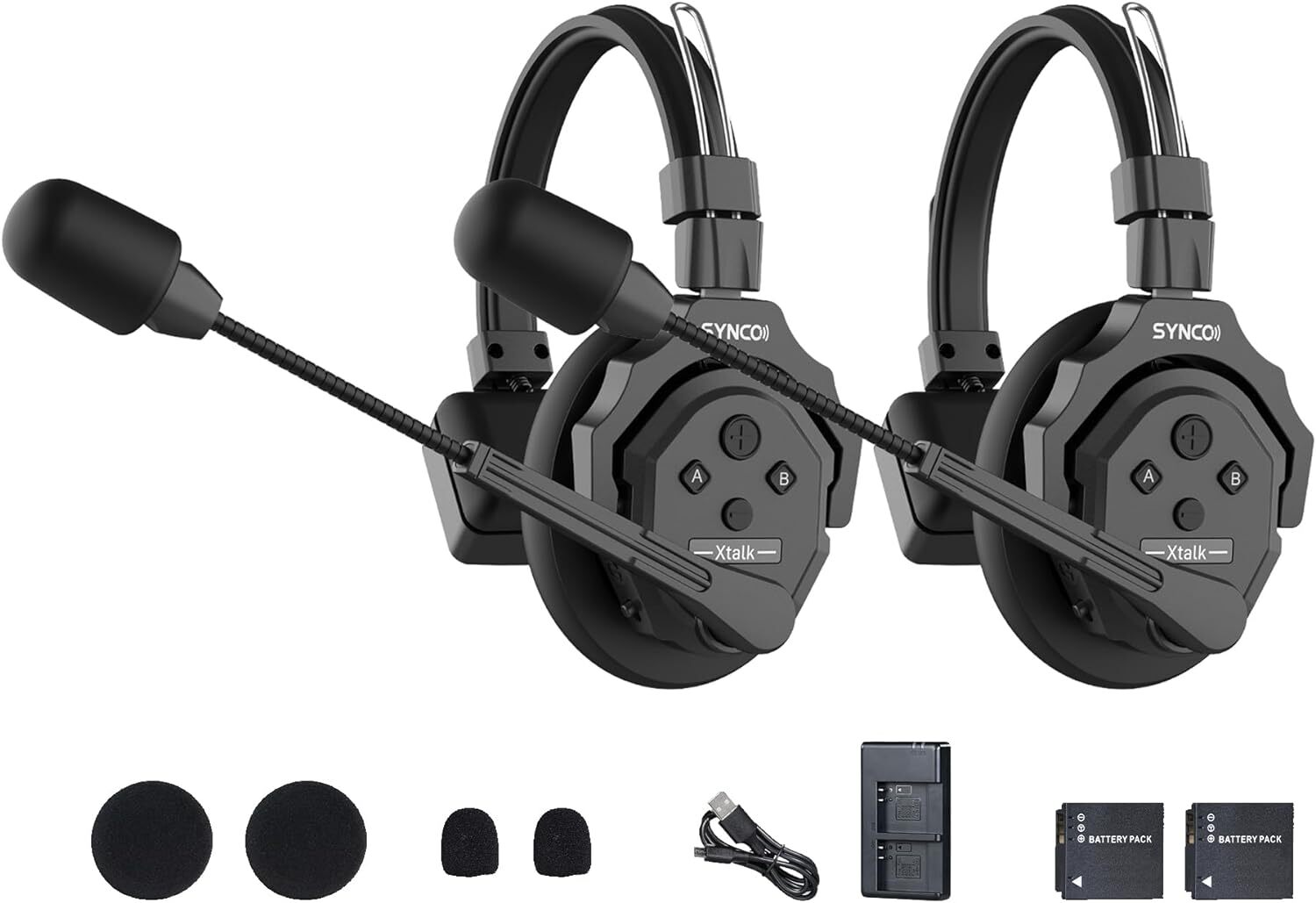 SYNCO XTalk X2 Full-Duplex AEC Wireless Intercom Headset System Random Master