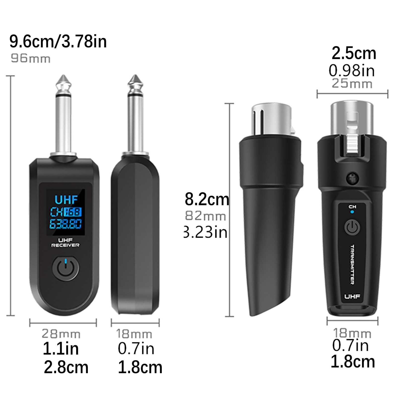 Audio Transmitter&Receiver UHF XLR Adapter For Mic/Mixing Console/Instruments