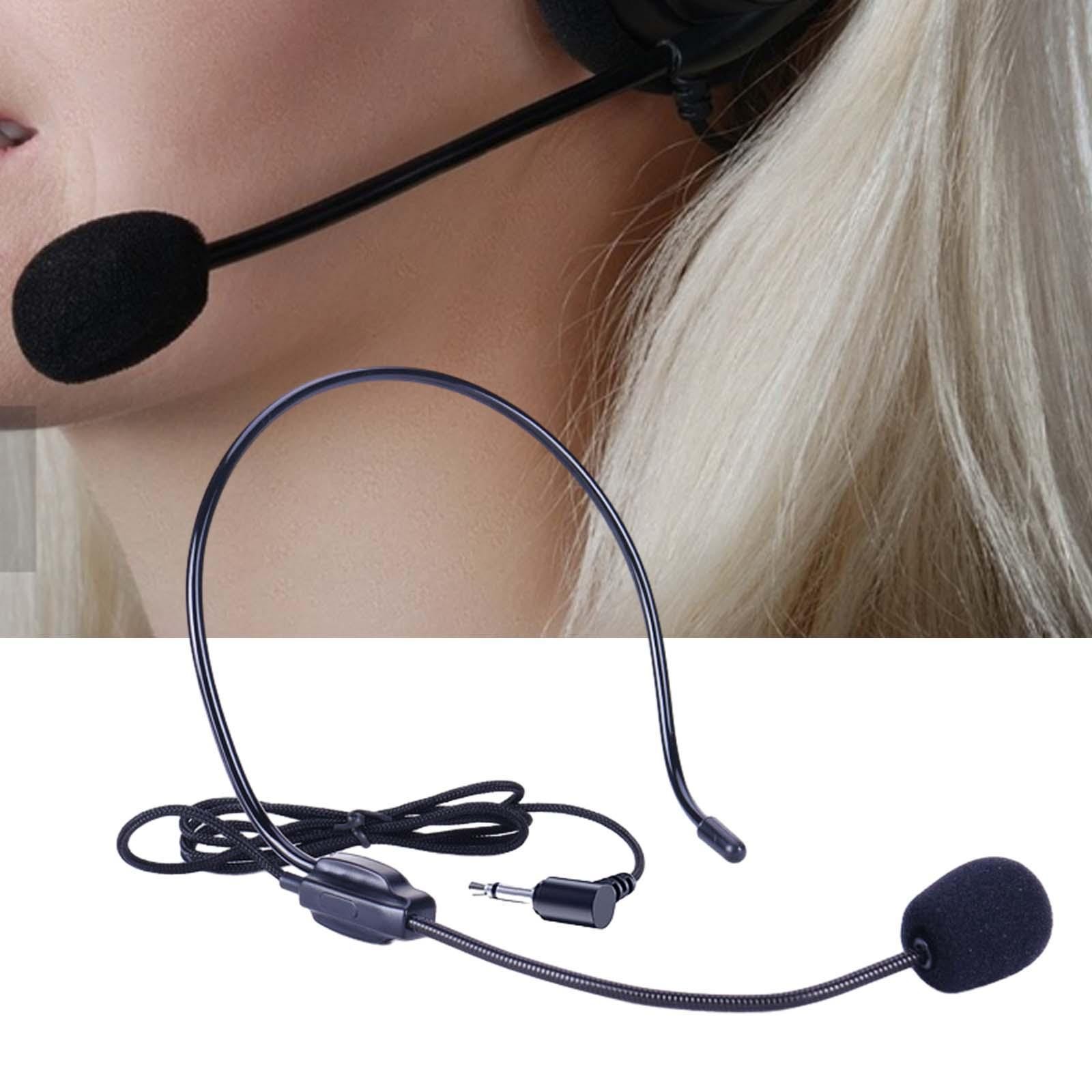 Wired Headset Volume Amplifier Head Mounted Headband Headset Mic for Seniors