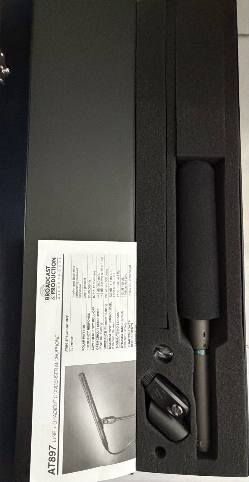 Audio-Technica AT897 Line + Gradient Condenser Shotgun Microphone w/ Case