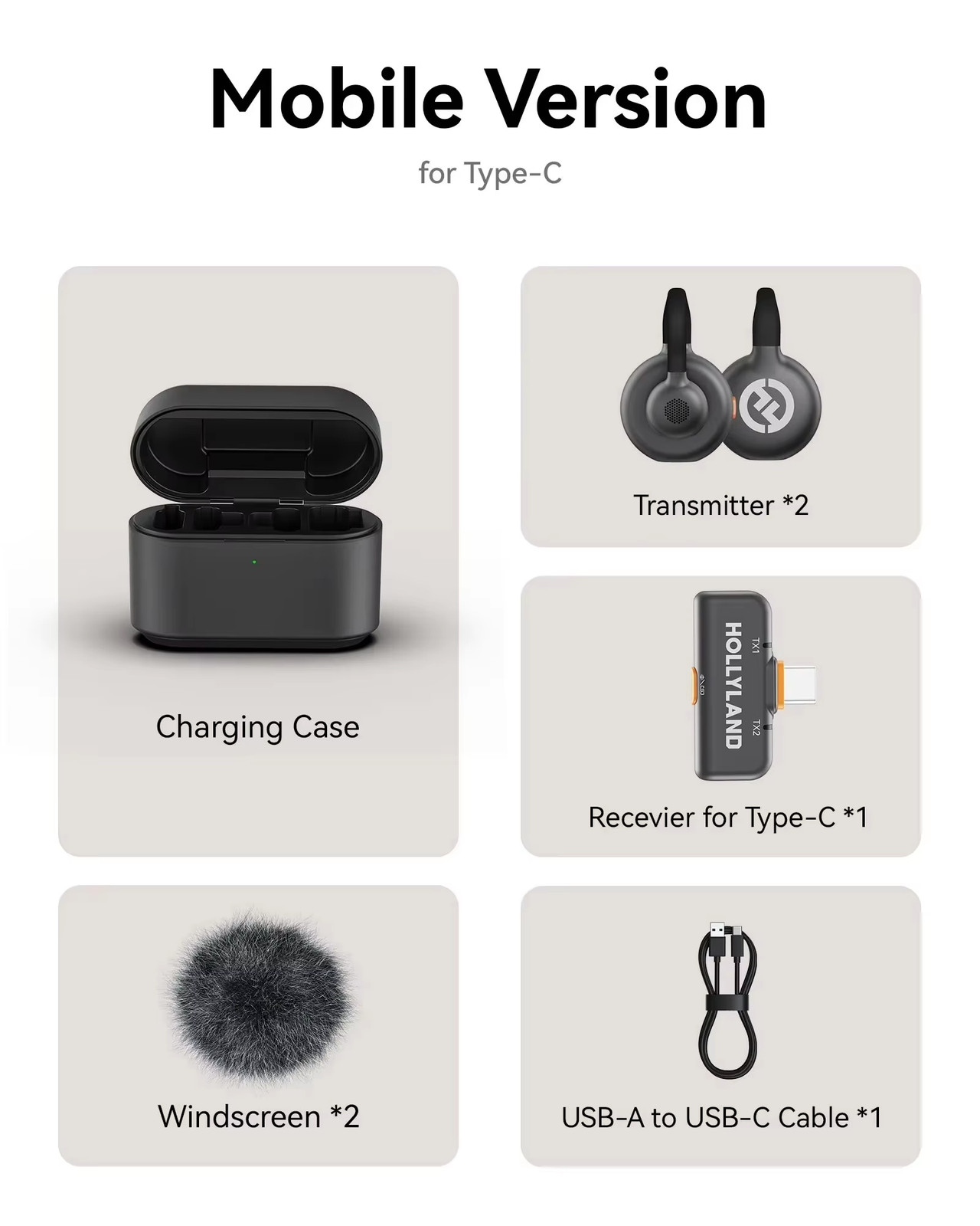 Lark M2S for iPhone Lightning Wireless Microphone for Camera Android Type-c Phon