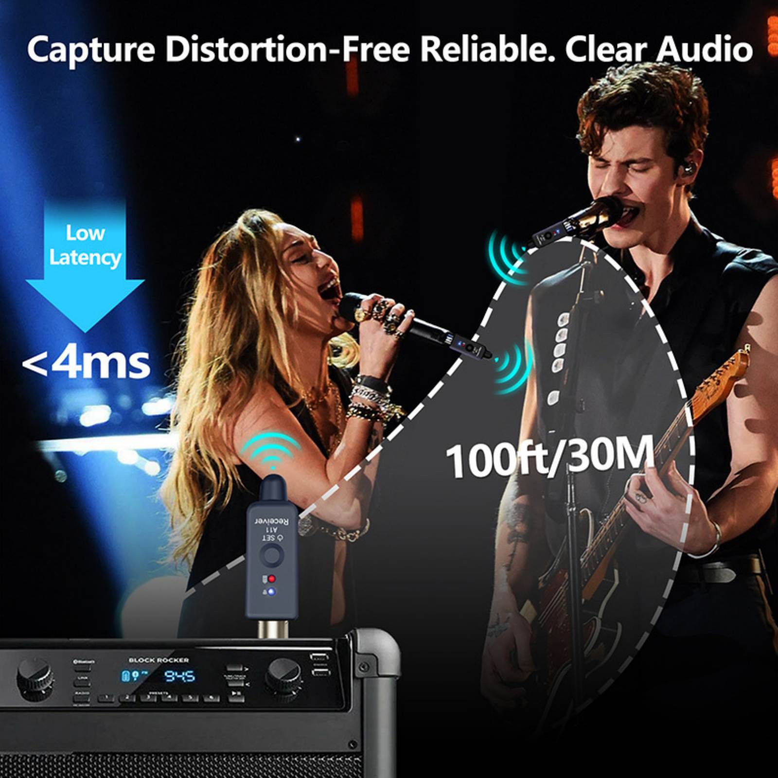 Microphone Transmitter&Receiver UHF XLR Adapter For Recording Studio/Stage Show